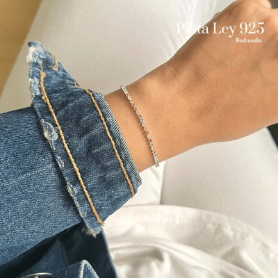 Pulsera Plata Rodinada Circones Colores1