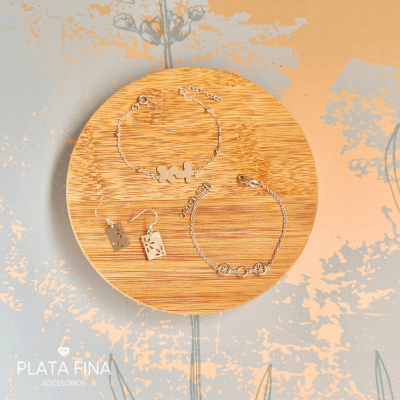 Set Plata Aros y Pulseras Flores1