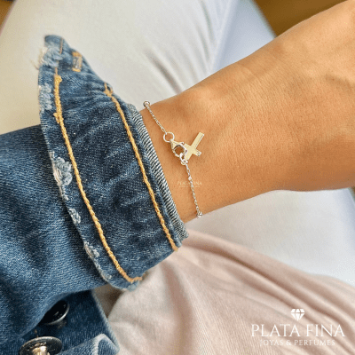 Pulsera Plata Denario Bolitas1