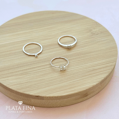 Set de Anillos Circonitas y Liso1