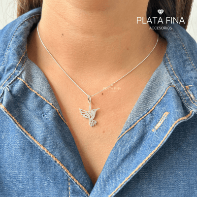 Conjunto Plata Amuleto Colibrí1