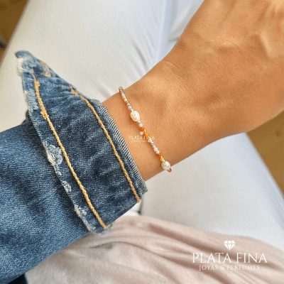 Pulsera Plata Mostacillas1