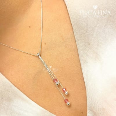 Collar Pelotitas Rosa1