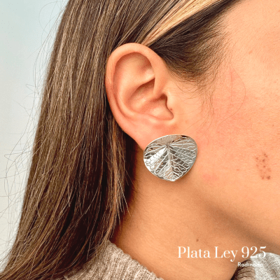Aros Plata Rodinada Maxi Hojas1