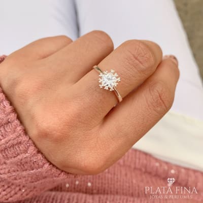 Anillo Flor Circón Blanco1