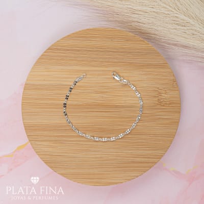 Pulsera Plata Rodinada Satinada1
