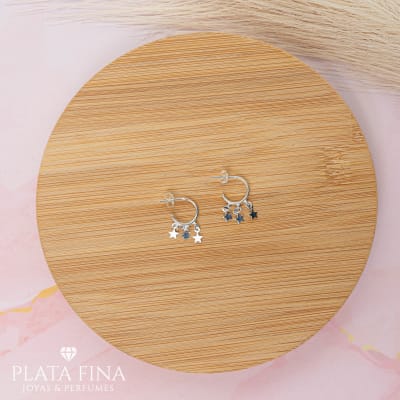 Argollas Plata Dijes Mini Estrellas1