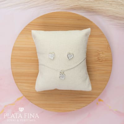 Conjunto Plata Mini Corazones1