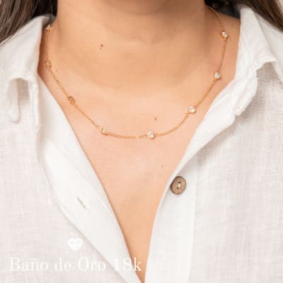 Collar Baño Mini Circonitas Corazón1