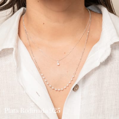 Collar Rodinado Perlas y Circón1
