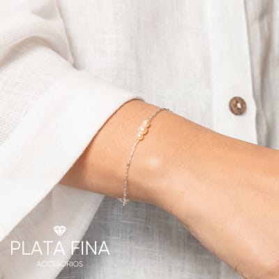 Pulsera Plata Mini Perlas1