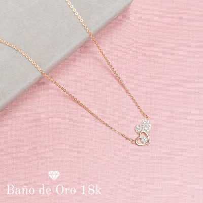 Collar Baño Corazón Circonita