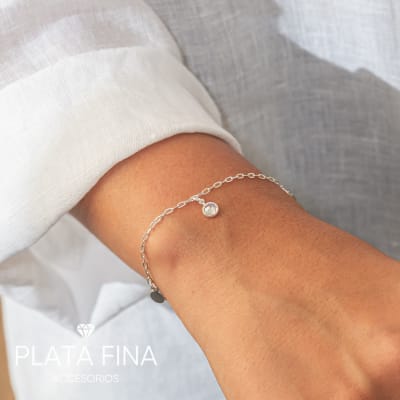 Pulsera Plata Dije Circonitas y Sello1