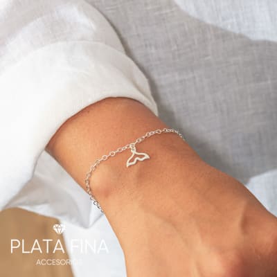 Pulsera Plata Dije Colita de Ballena1