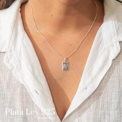 Conjunto Plata Rodinada Medalla Dog Lover