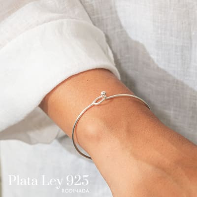 Pulsera Plata Rodinada Esclava Bolitas1