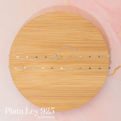 Collar Plata Rodinada Corazones Mini2