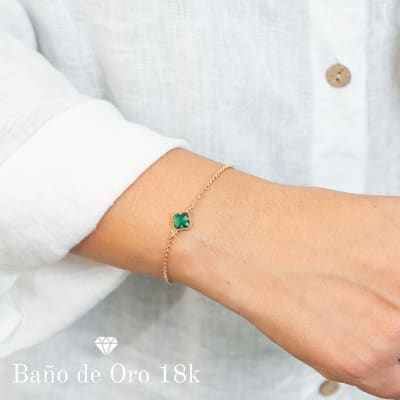 Pulsera Baño Diseño Cleef Verde Turquesa