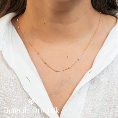 Cadena Baño Lisa con Mini Bolitas1