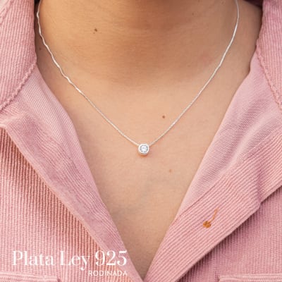 Collar Plata Rodinada Mini Punto de Luz1