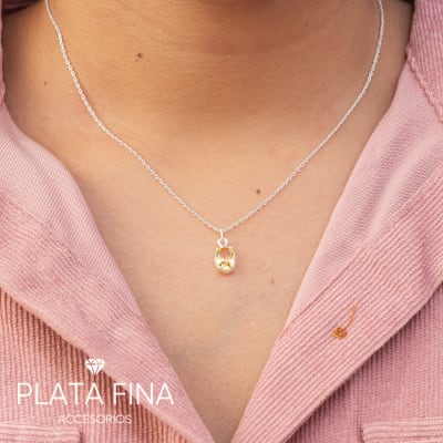 Collar Plata Punto de Luz Amarillo1