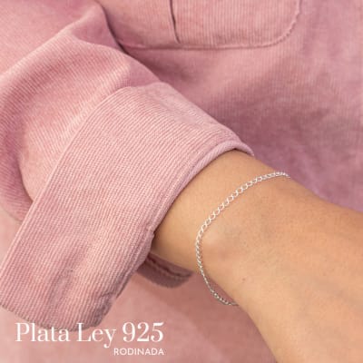 Pulsera Plata Rodinada Mini Eslabones1