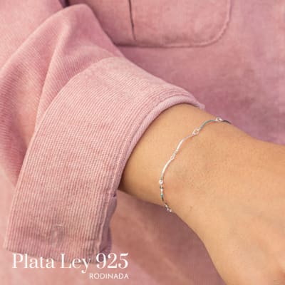 Pulsera Plata Rodinada Lisa Ovalada1