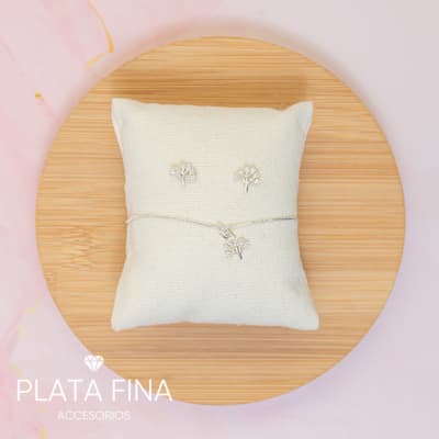 Conjunto Plata Mini Arbol de la Vida1