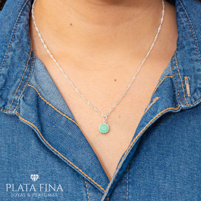 Collar Plata Rodinada Piedra Turmalina1