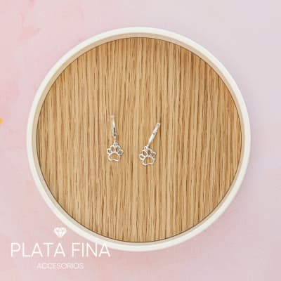 Aros Plata Rodinada Huellitas1