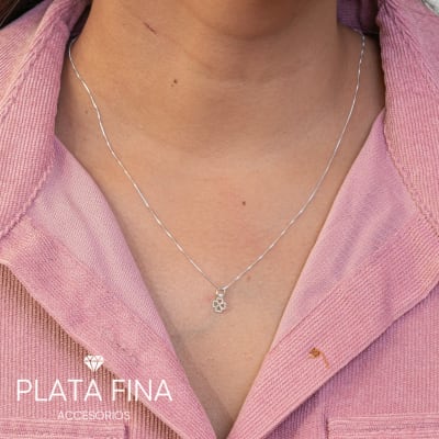 Conjunto Plata Mini Trébol de la Suerte1