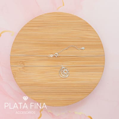 Collar Plata Luna con Sol1