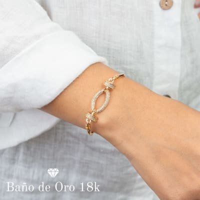 Pulsera Baño Esclava con Circonitas