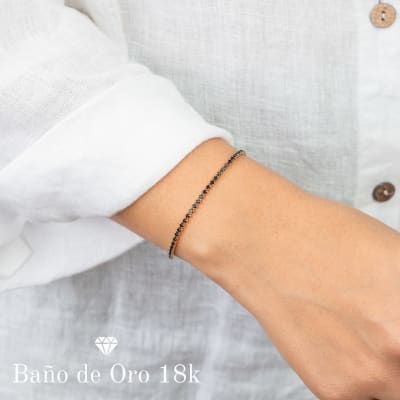 Pulsera Baño Circonitas Negro