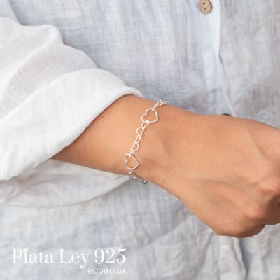 Pulsera Plata Rodinada Amor para Siempre1