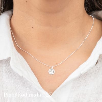 Collar Rodinado Sello con Satinado