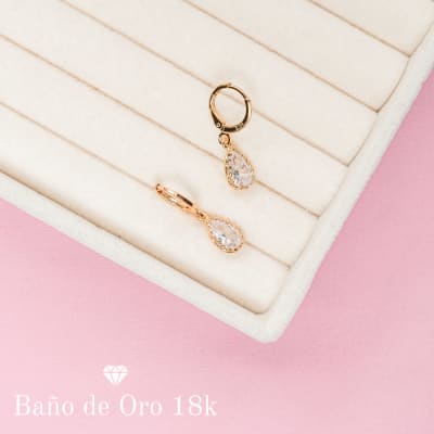 Aros Baño Dije Circonita Gota