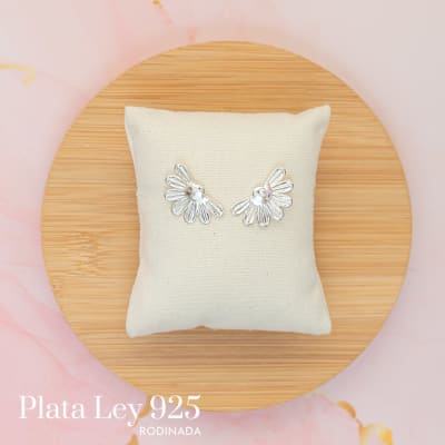 Aros Plata Rodinada Media Flor2