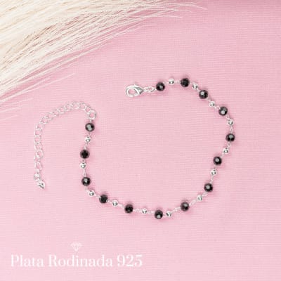 Pulsera Rodinada Cristales Onix
