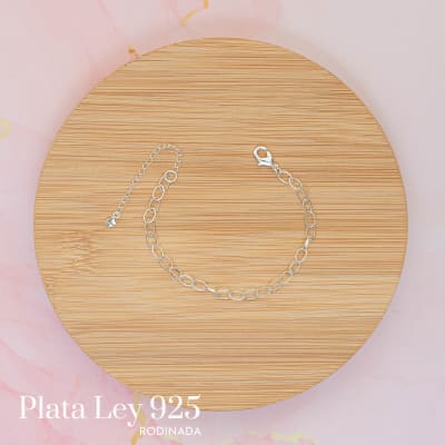 Pulsera Plata Rodinada Argollitas2