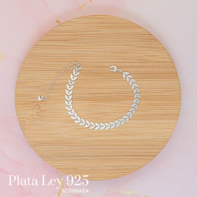Pulsera Plata Rodinada Cadeneta Satinada