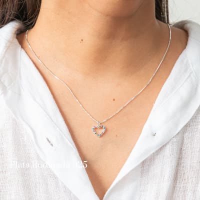 Collar Plata Rodinada Circonita Colores1