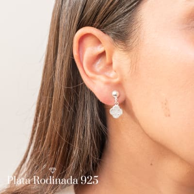 Aros Plata Rodinada Circonita y Cleef