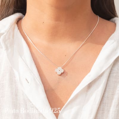 Collar Plata Rodinada Cleef Mini Circones