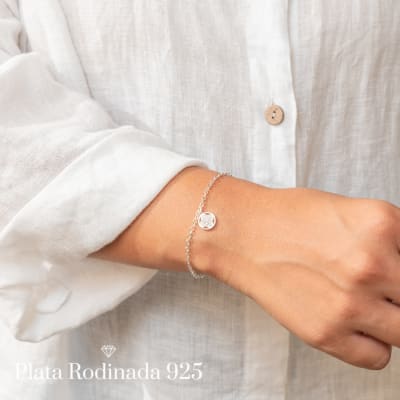 Pulsera Plata Rodinada Cleef Mini Argollas