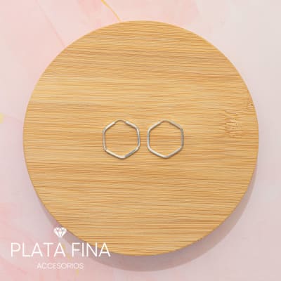 Argollas Plata Mini Hexagonal1