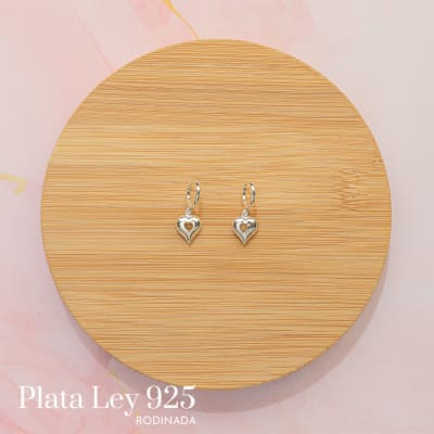 Argollas Plata Rodinada Dije Corazón2