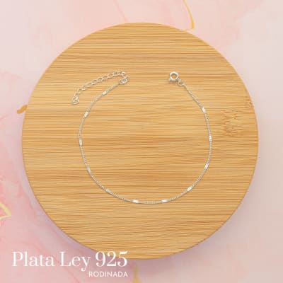 Tobillera Plata Rodinada Mini Esbalones1