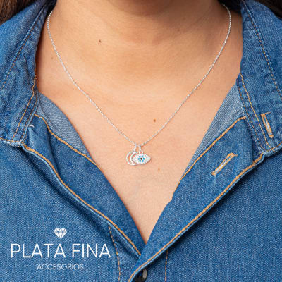 Collar Plata Ojo Turco con Luna1