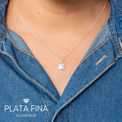 Conjunto Plata Trébol de la Suerte1